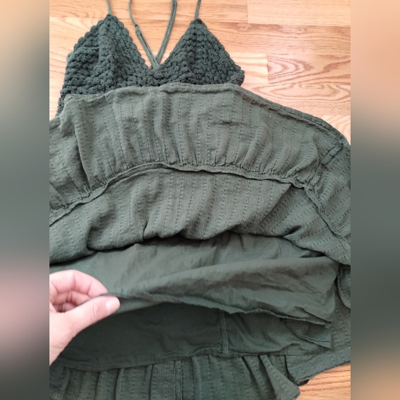 Aerie Green Dress Cotton Blend Small - Picture 6 of 8